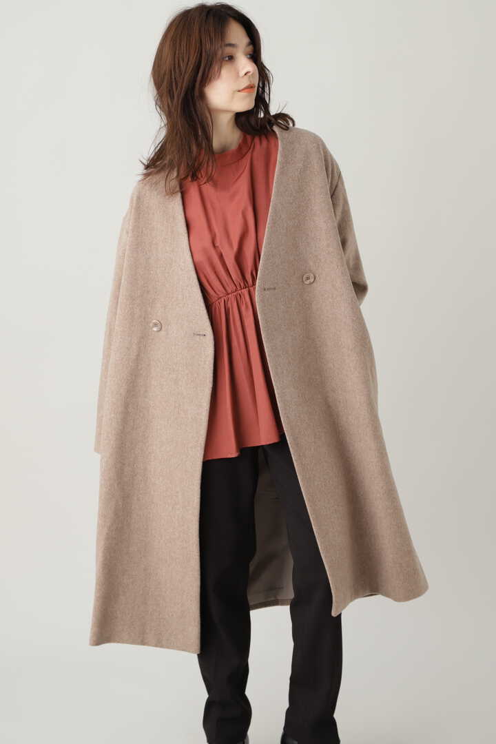 ビーバーメルトンノーカラーコート N Natural Beauty Basic サンエービーディーオンラインストア Sanei Online Store