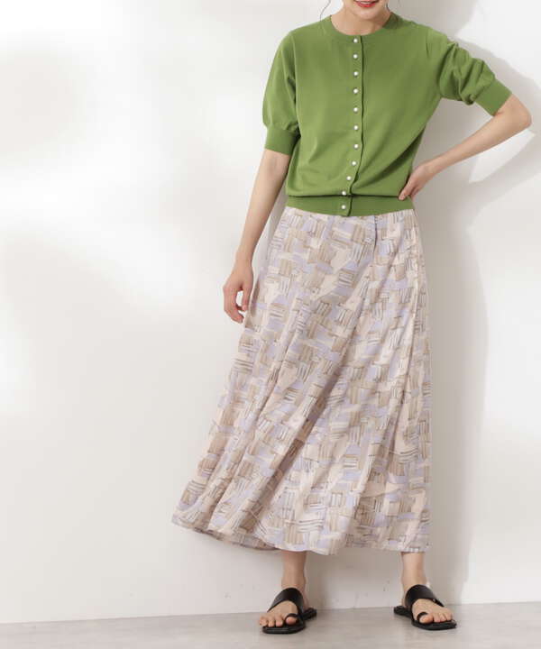 グラフィカルアートプリントマキシスカート S Size Line N Natural Beauty Basic サンエービーディーオンラインストア Sanei Online Store