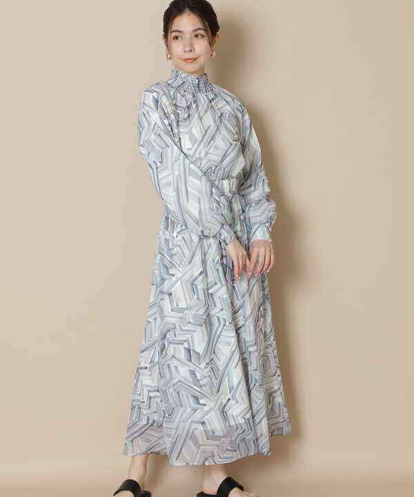 水彩ドローイングワンピース N Natural Beauty Basic サンエービーディーオンラインストア Sanei Online Store