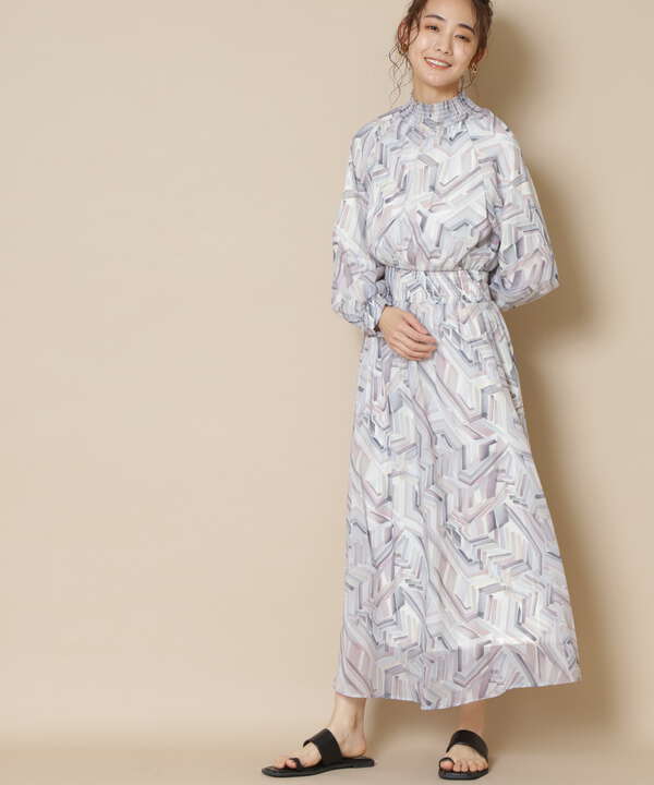 水彩ドローイングワンピース N Natural Beauty Basic サンエービーディーオンラインストア Sanei Online Store