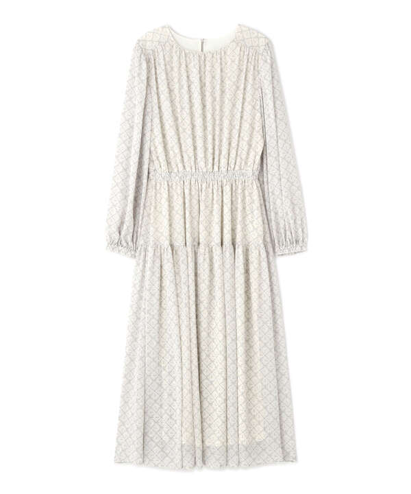 ジオメトリックシフォンワンピース S Size Line N Natural Beauty Basic サンエービーディーオンラインストア Sanei Online Store
