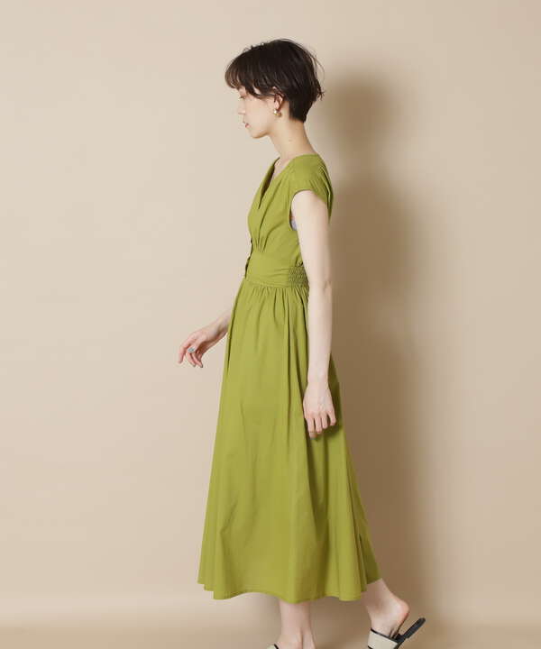 Vネックギャザーワンピース S Size Line N Natural Beauty Basic サンエービーディーオンラインストア Sanei Online Store
