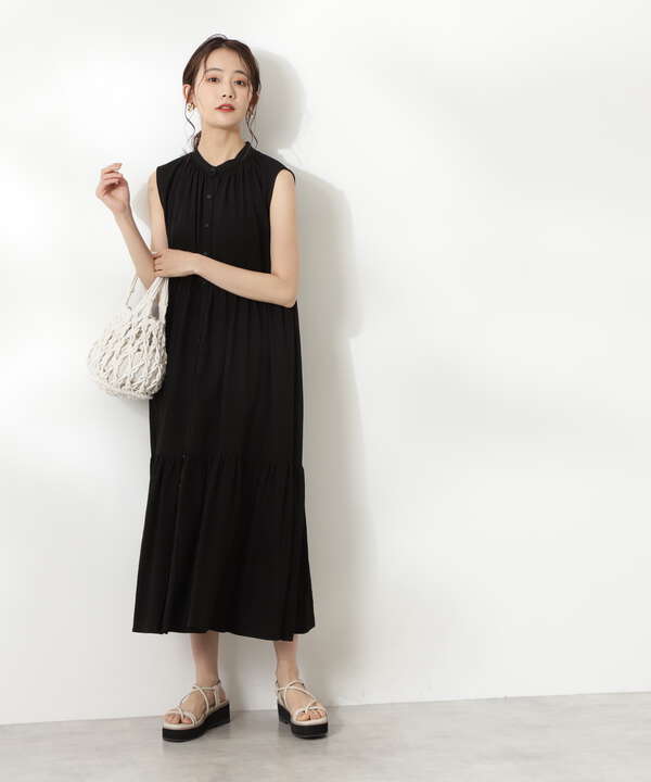 ノースリーブバンドカラーシャツワンピース S Size Line N Natural Beauty Basic サンエービーディーオンラインストア Sanei Online Store