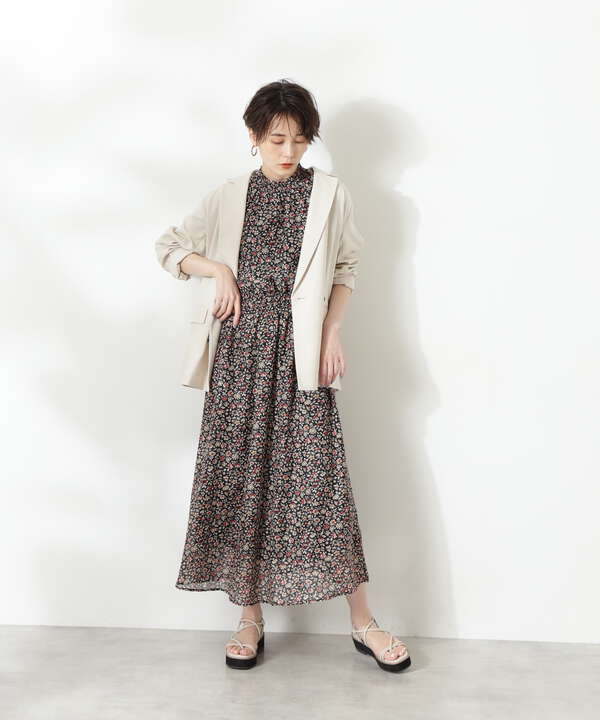 ダークフローラルワンピース S Size Line N Natural Beauty Basic サンエービーディーオンラインストア Sanei Online Store