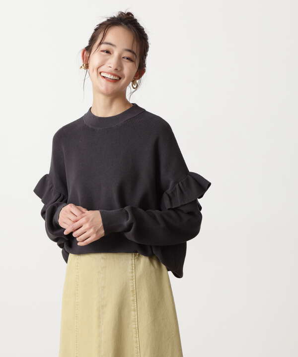 フリルスリーブニット N Natural Beauty Basic サンエービーディーオンラインストア Sanei Online Store