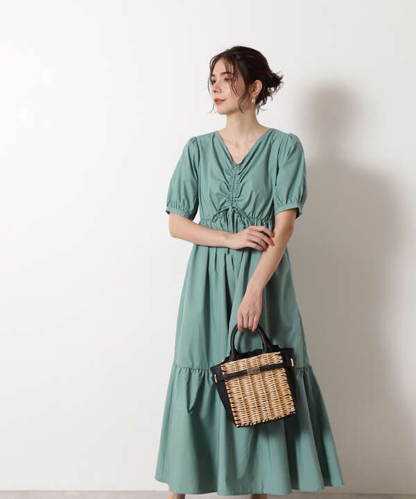 フロントギャザーワンピース N Natural Beauty Basic サンエービーディーオンラインストア Sanei Online Store