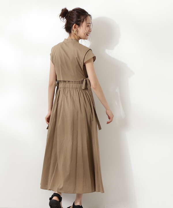 コットンローン前掛け風ワンピース S Size Line N Natural Beauty Basic サンエービーディーオンラインストア Sanei Online Store