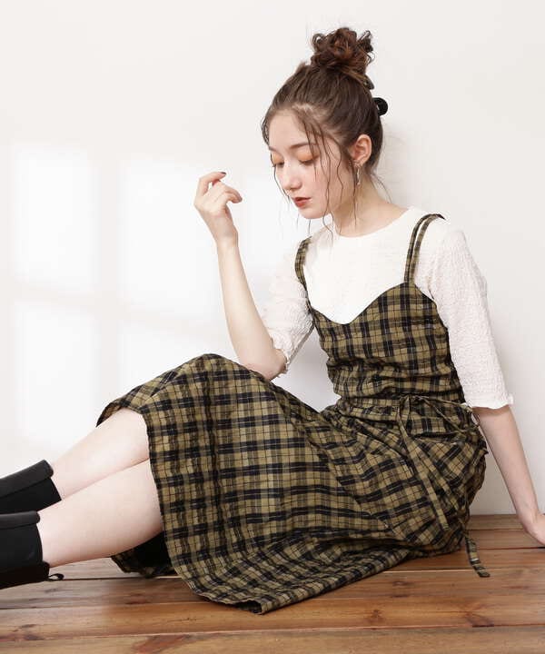 チェックビスチェワンピース N Natural Beauty Basic サンエービーディーオンラインストア Sanei Online Store