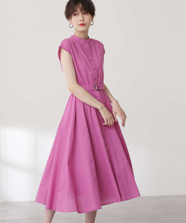 バンドカラーブラウジングワンピース N Natural Beauty Basic サンエービーディーオンラインストア Sanei Online Store