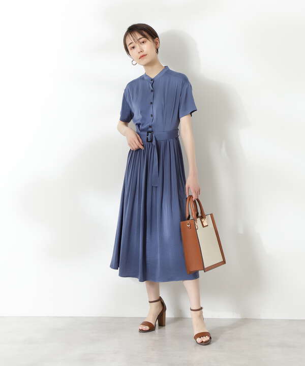 半袖プリーツシャツワンピース S Size Line N Natural Beauty Basic サンエービーディーオンラインストア Sanei Online Store