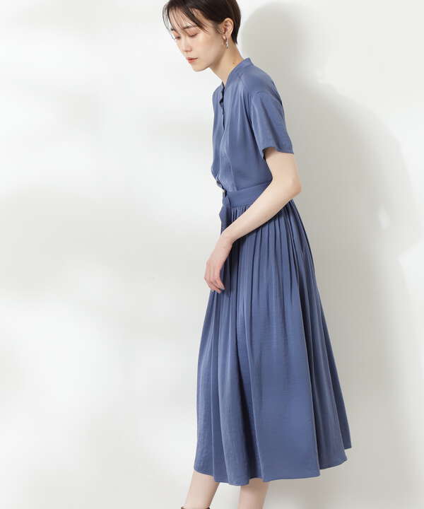 半袖プリーツシャツワンピース S Size Line N Natural Beauty Basic サンエービーディーオンラインストア Sanei Online Store