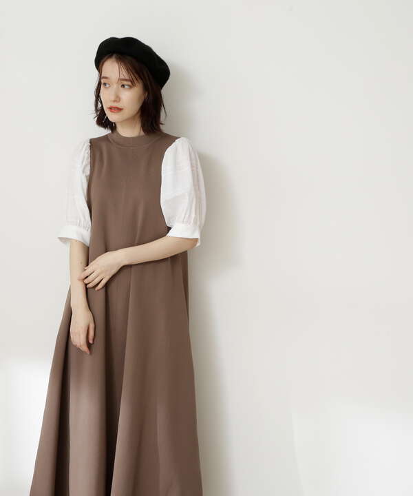 ボリュームパフニットワンピース N Natural Beauty Basic サンエービーディーオンラインストア Sanei Online Store