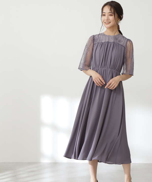 レースドッキングワンピース S Size Line N Natural Beauty Basic サンエービーディーオンラインストア Sanei Online Store