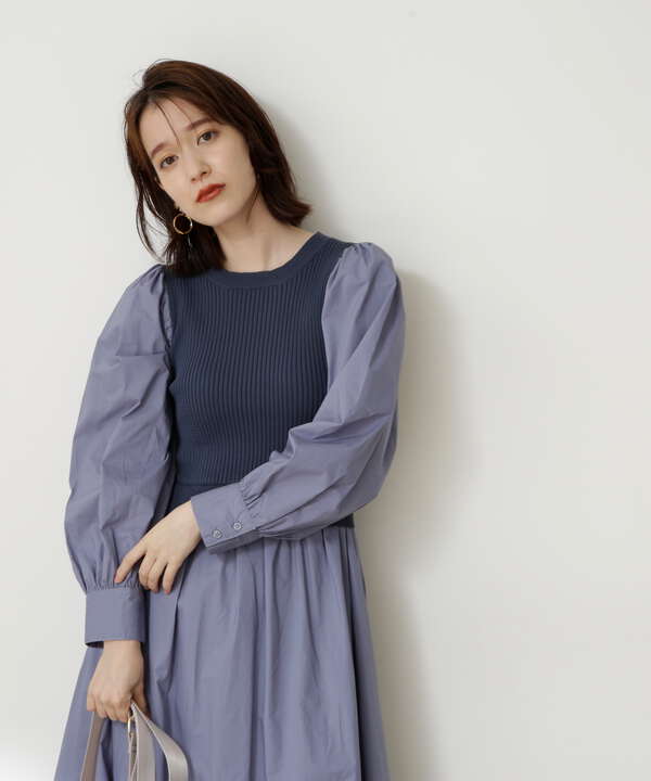 交換無料 English Factory ニット コットン ドッキングワンピース 在庫処分セール