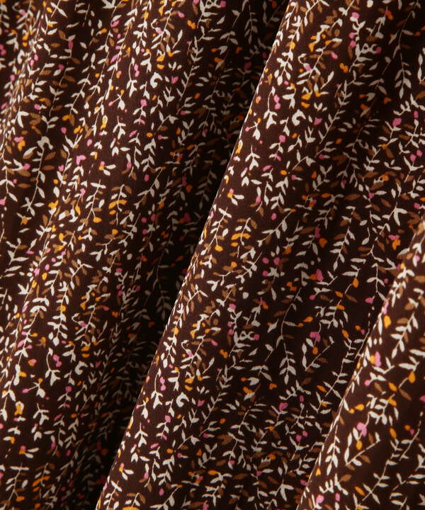 フリルネックコバナ柄ワンピース S Size Line N Natural Beauty Basic サンエービーディーオンラインストア Sanei Online Store