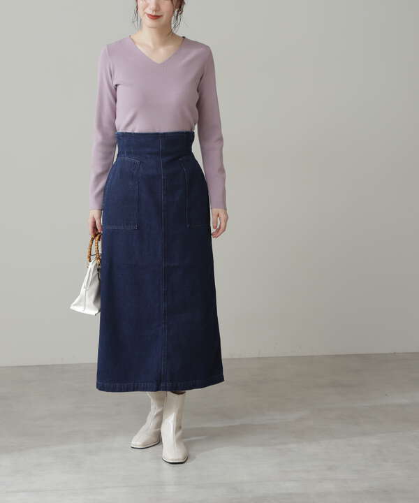 ハイウエストデニムスカート N Natural Beauty Basic サンエービーディーオンラインストア Sanei Online Store
