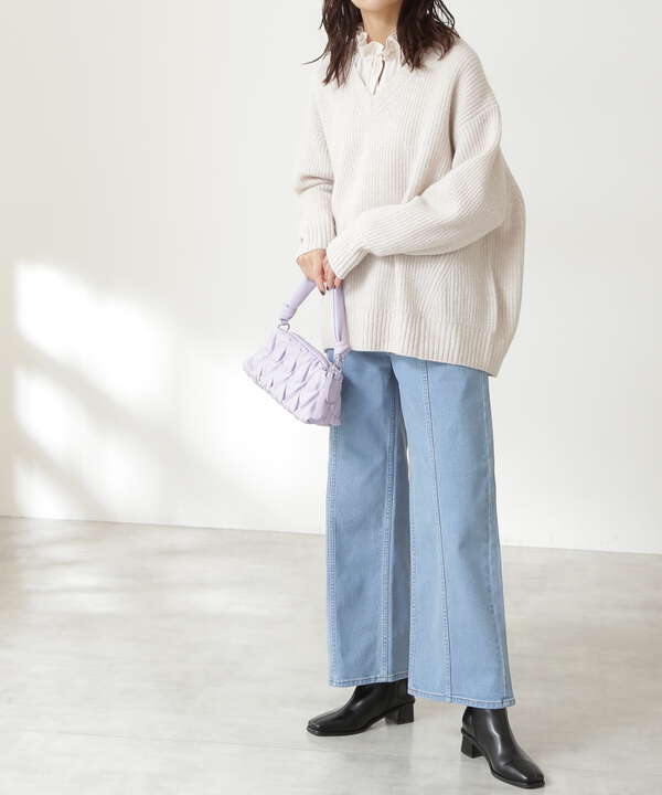 センター接ぎワイドストレートパンツ S Size Line N Natural Beauty Basic サンエービーディーオンラインストア Sanei Online Store