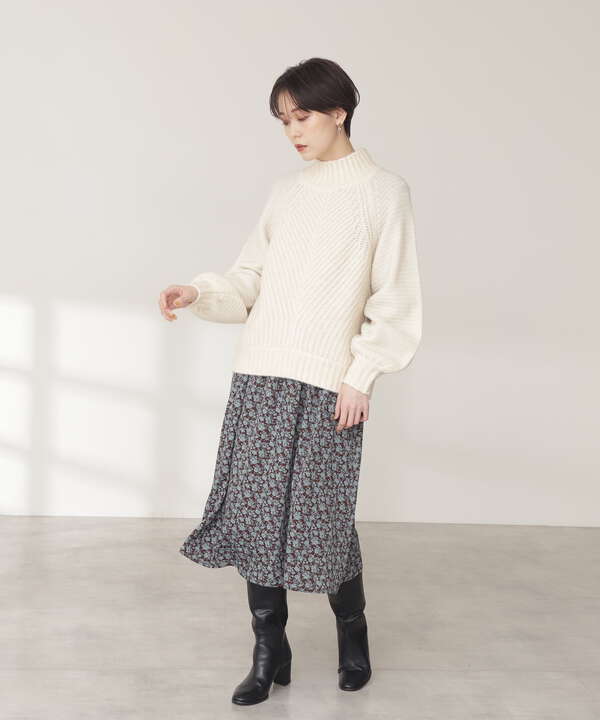 スタンドネックハイウエストシャーリングワンピース N Natural Beauty Basic サンエービーディーオンラインストア Sanei Online Store