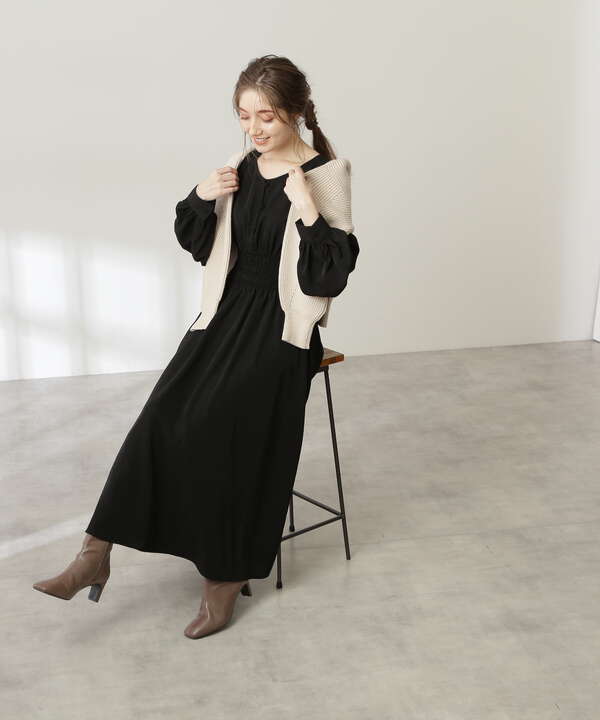 フロントボタンギャザーワンピース S Size Line N Natural Beauty Basic サンエービーディーオンラインストア Sanei Online Store