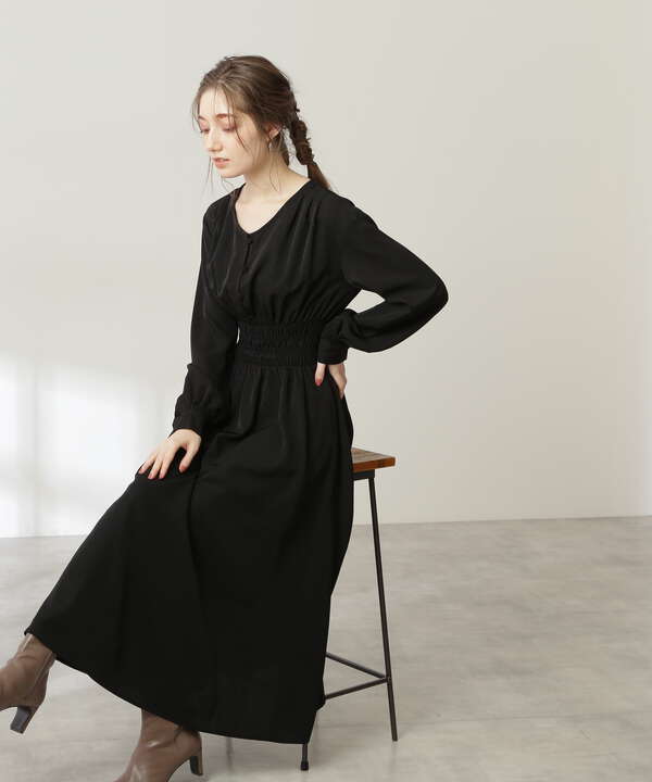 フロントボタンギャザーワンピース S Size Line N Natural Beauty Basic サンエービーディーオンラインストア Sanei Online Store