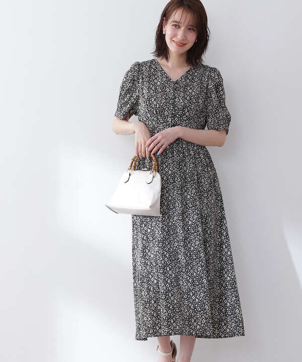 小花柄パワーショルダーワンピース S Size Line N Natural Beauty Basic サンエービーディーオンラインストア Sanei Online Store