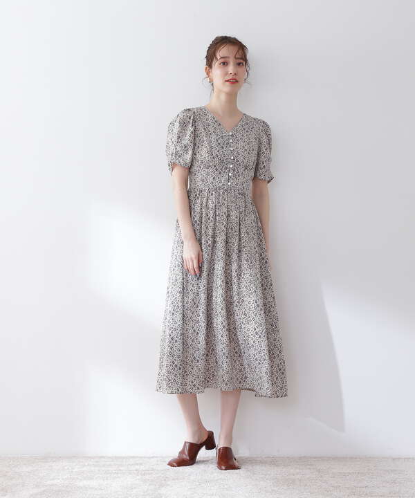 小花柄パワーショルダーワンピース S Size Line N Natural Beauty Basic サンエービーディーオンラインストア Sanei Online Store