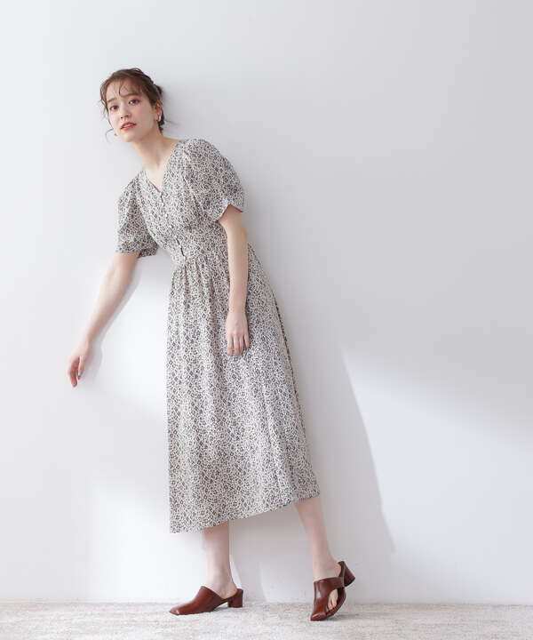 小花柄パワーショルダーワンピース S Size Line N Natural Beauty Basic サンエービーディーオンラインストア Sanei Online Store
