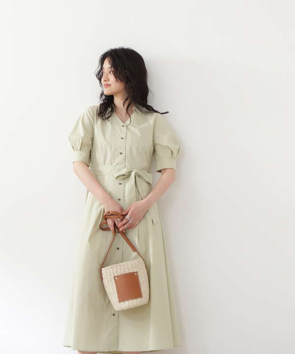 Vネックシャツ襟ワンピース N Natural Beauty Basic サンエービーディーオンラインストア Sanei Online Store Vネックシャツ襟ワンピース N Natural Beauty Basic サンエービーディーオンラインストア Sanei Online Store