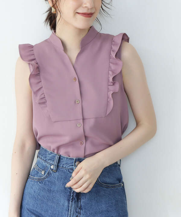 ガルーダドビーショルダーフリルブラウス N Natural Beauty Basic サンエービーディーオンラインストア Sanei Online Store