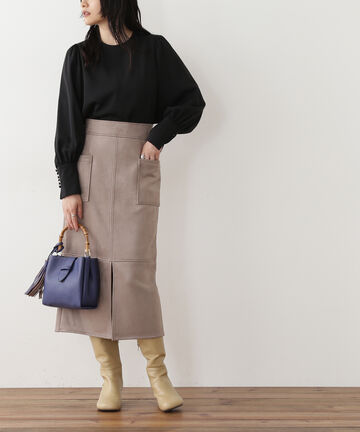 フェイクスウェードタイトスカート《S Size Line》