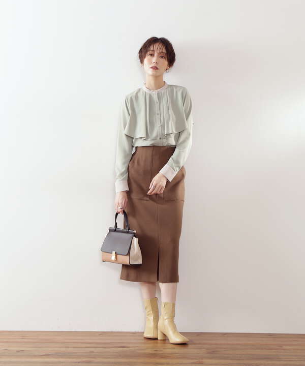 カルゼストレッチタイトスカート《S Size Line》