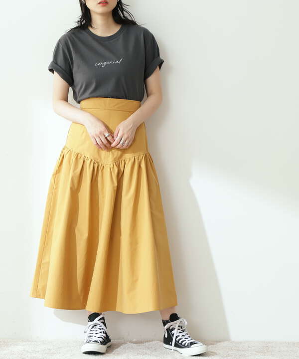 コットンナイロンフレアマキシスカート N Natural Beauty Basic サンエービーディーオンラインストア Sanei Online Store