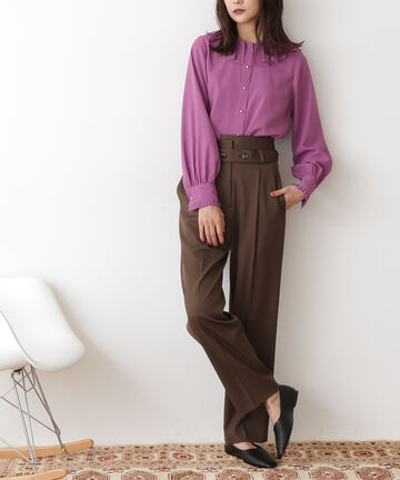 【松井愛莉さん着用】デザインウエストストレートパンツ