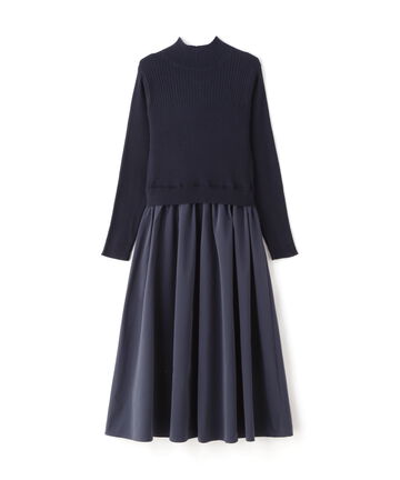 【先行予約10月下旬-11月上旬入荷予定】バックパールボタンドッキングワンピース