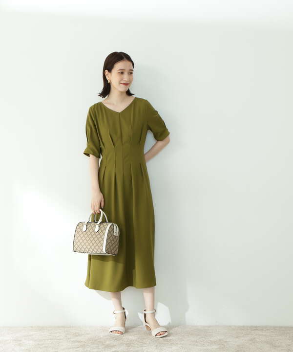 麻調ウエストタックワンピース N Natural Beauty Basic サンエービーディーオンラインストア Sanei Online Store