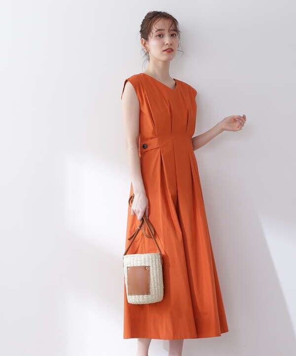 ウエストタック脇ボタンノースリーブワンピース S Size Line N Natural Beauty Basic サンエービーディーオンラインストア Sanei Online Store