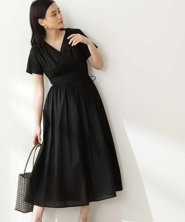コットンローンカシュレースアップ半袖ワンピース S Size Line N Natural Beauty Basic サンエービーディーオンラインストア Sanei Online Store
