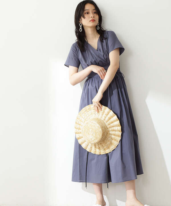 コットンローンカシュレースアップ半袖ワンピース S Size Line N Natural Beauty Basic サンエービーディーオンラインストア Sanei Online Store
