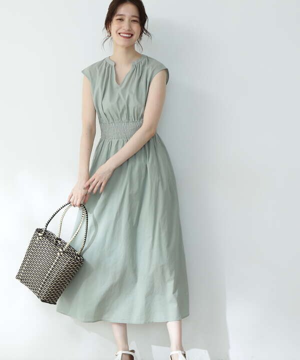 ハイウエストシャーリングマキシワンピース S Size Line N Natural Beauty Basic サンエービーディーオンラインストア Sanei Online Store