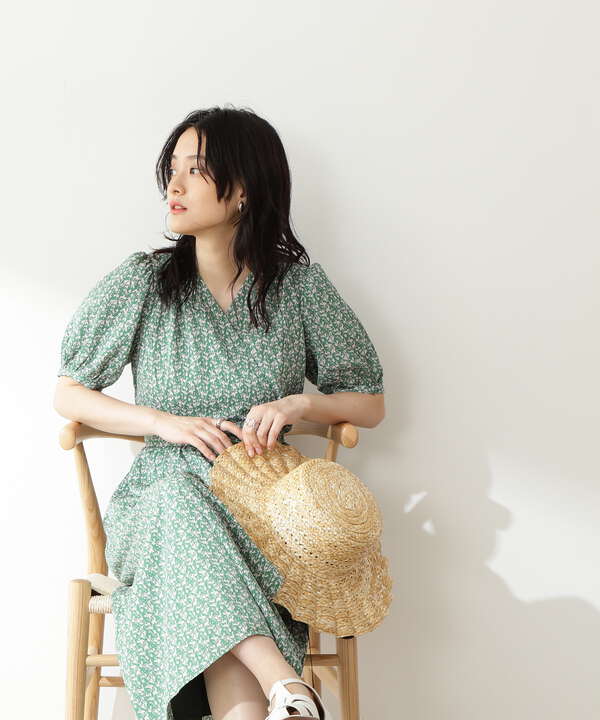 フラワープリントカシュクールワンピース S Size Line N Natural Beauty Basic サンエービーディーオンラインストア Sanei Online Store