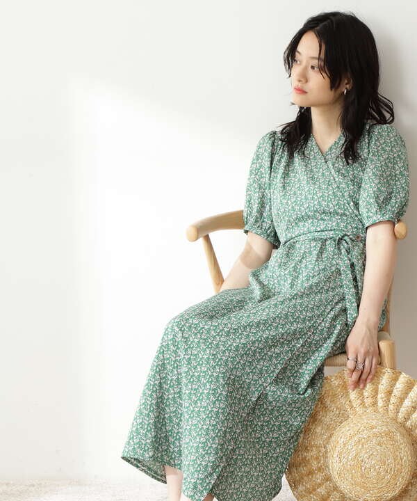 フラワープリントカシュクールワンピース S Size Line N Natural Beauty Basic サンエービーディーオンラインストア Sanei Online Store