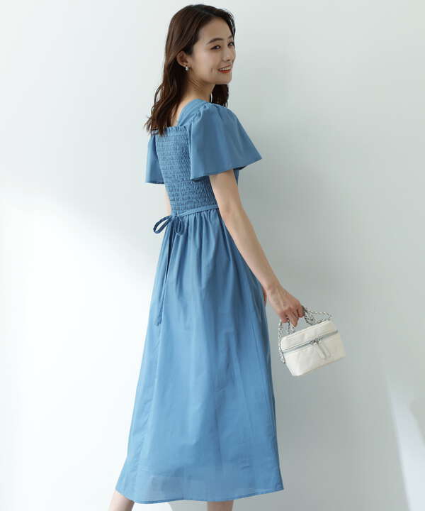 コットンローンシャーリングヒラ袖ワンピース N Natural Beauty Basic サンエービーディーオンラインストア Sanei Online Store
