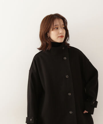 テックメルトンスタンドネックショートコート《S Size Line》