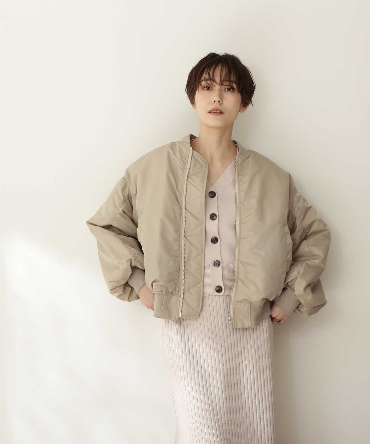 松井愛莉さん着用】ボリュームスリーブＭＡ－1ブルゾン | N. Natural Beauty Basic* | サンエービーディーオンラインストア -  SANEI bd ONLINE STORE