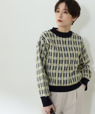 【松井愛莉さん着用】チェックジャガードニット