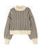 【先行予約10月下旬-11月上旬入荷予定】ストライプ調クロップドニット