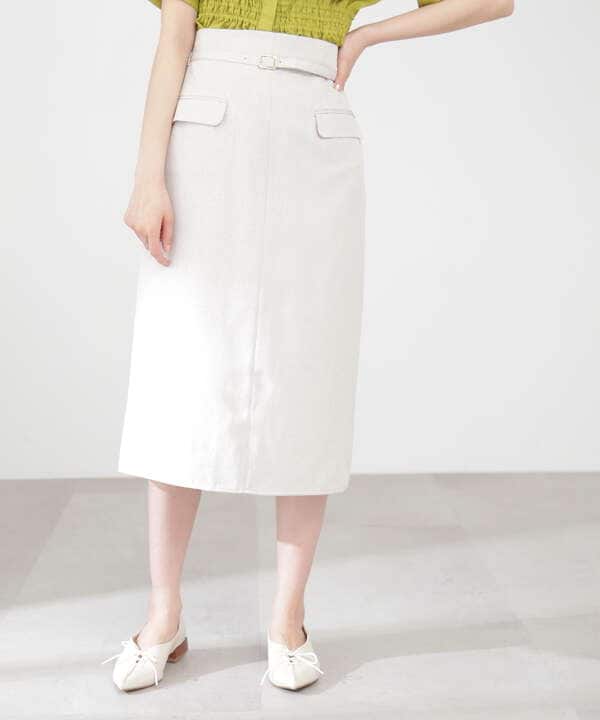 S Size Line》麻調ハイウエストフラップタイトスカート（1663120451