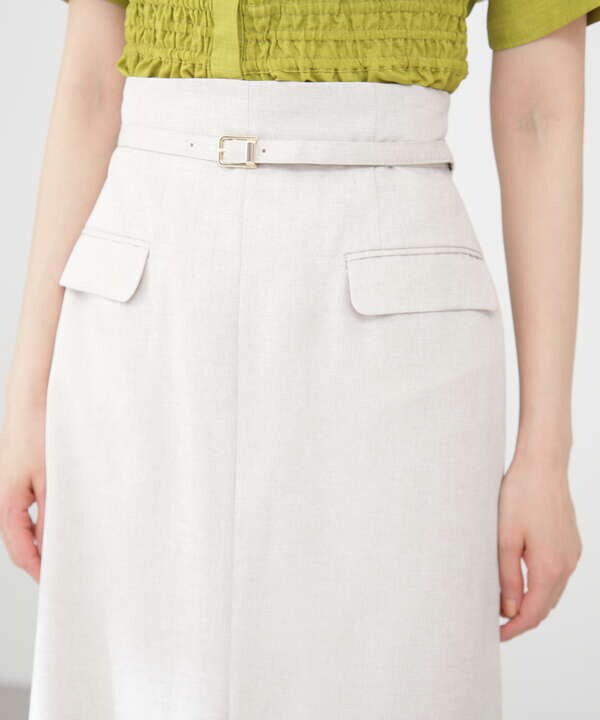 S Size Line》麻調ハイウエストフラップタイトスカート（1663120451