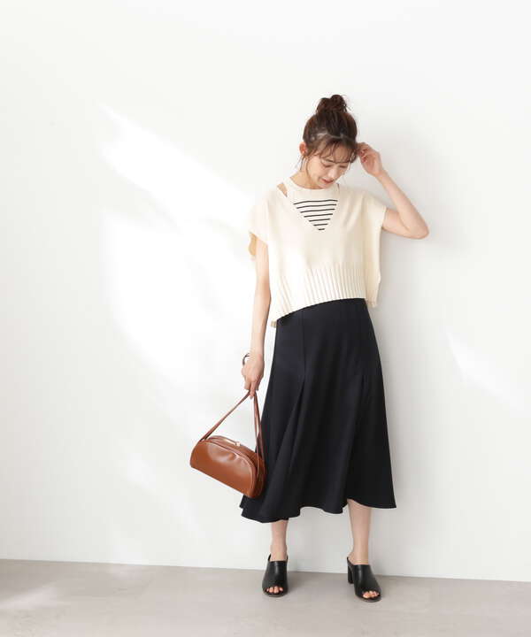 ドライタッチタックフレアスカート《S Size Line》