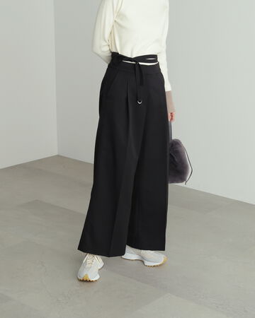 ロングストラップベルトワイドパンツ